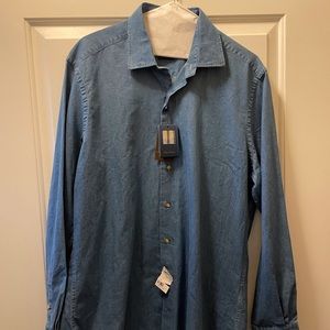 David Donahue “Indigo” slim fit button down, NWT. Original price $145.